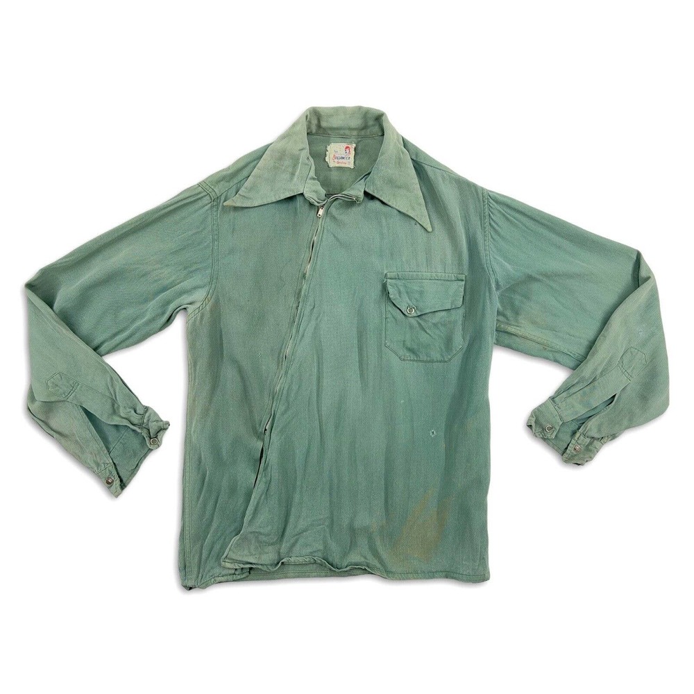 VINTAGE AMBOY 50S WORK ASSYMETRICAL SHIRT M ROCKABILLY